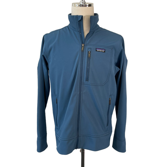 Patagonia Other - Patagonia Men's Medium Blue Sidesend DWR Finished Soft Shell Jacket